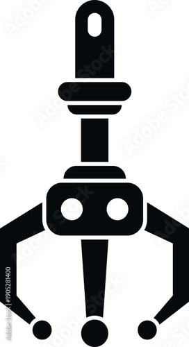 Robot claw grabber machine device icon representing automation and play