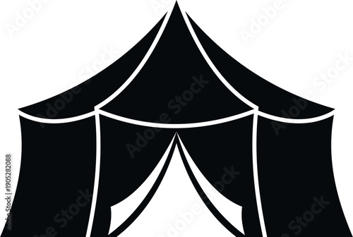 Big top circus tent graphic icon representing entertainment and events