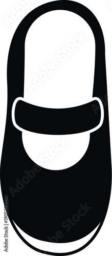 Mary jane shoe silhouette showing strap and classic design