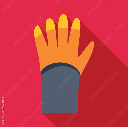Flat design work glove symbol for industrial safety and protection