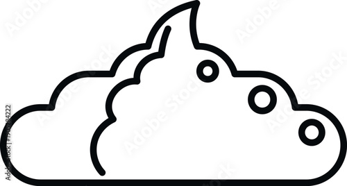 Shaving cream foam black line art drawing on a white background