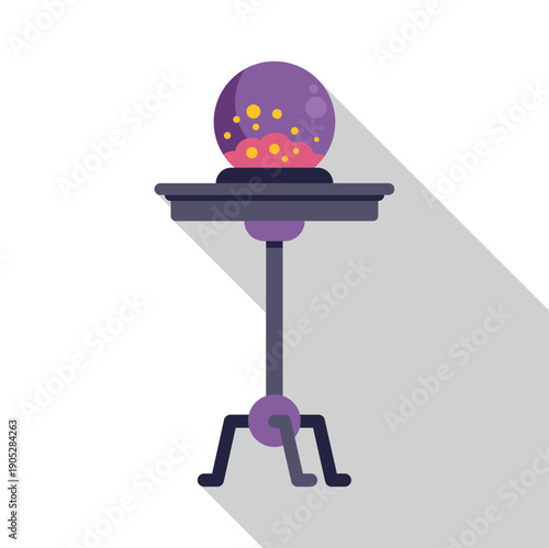 Crystal ball revealing a magical forecast and mystical visions on a decorative stand