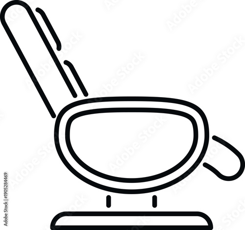 Reclining chair representing comfort and relaxation outline vector