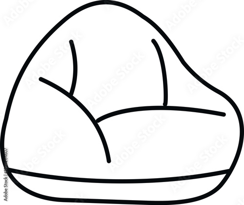 Beanbag chair outline icon for comfort, relaxation, and casual seating