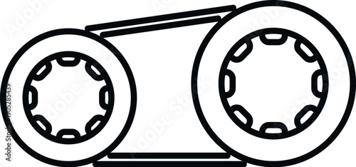 Cassette tape symbolizing retro music and recording technology vector outline