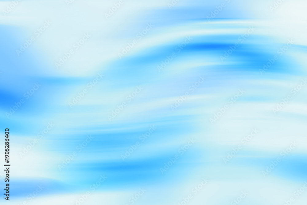 Obraz premium 白い背景に上下にユラユラ柔らかく曲線を描きながら流れる空気や水流を連想させる青いグラデーション模様