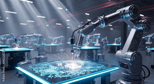 production of cpu Artificial intelligence neural network and digital brain connectivity concept, Generative AI