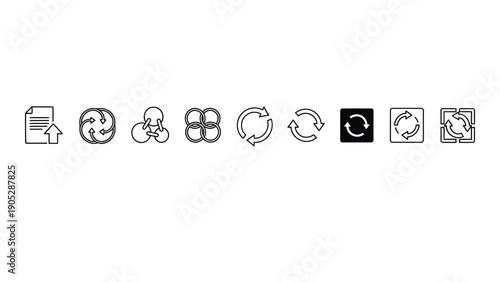 A collection of icons representing various file types and actions Vector