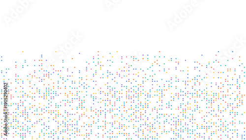 Multicolor pixel squares rising from the bottom on white background, ideal for creative, digital, and modern visual themes.