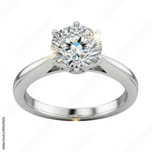 Elegant solitaire diamond engagement ring