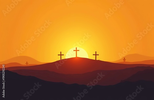 Sunrise over empty tomb