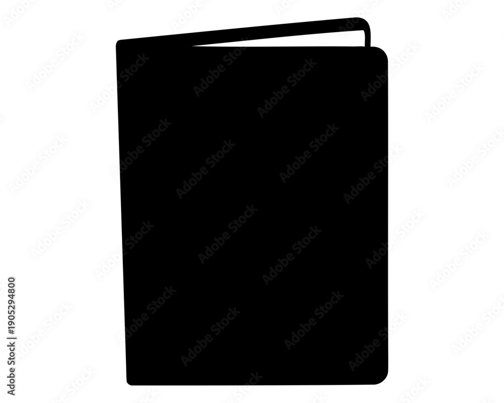 Fototapeta premium Open book or document folder icon flat silhouette image Vector