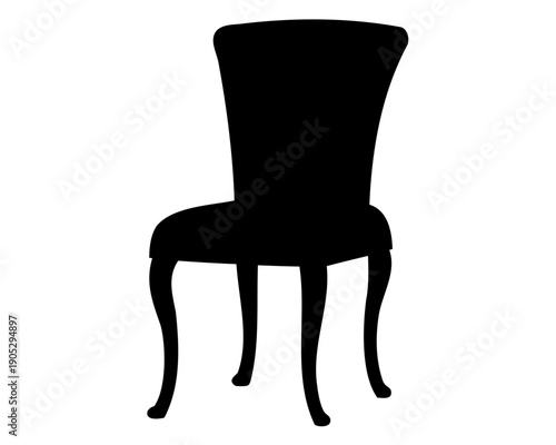 Vintage chair silhouette, elegant classic furniture item Vector