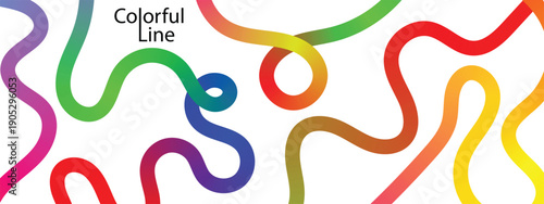 Colorful Fluid Wave Pattern. Abstract Color Lines Pattern.   Squiggly Design Elements. Vector Graphic with Wavy Lines in Bright Colors. 