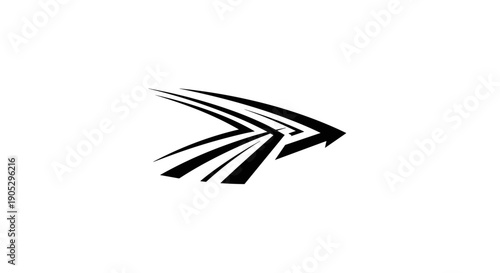 Abstract Arrow Shape Representing Speed and Direction.