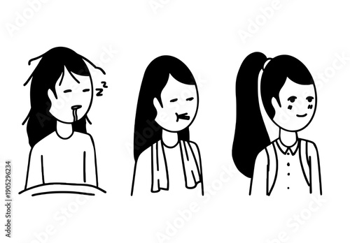 Character Emotional Expressions Set- Neutral, Pouting, Sleeping