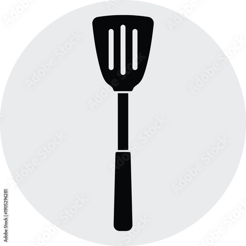 Black silicone spatula icon