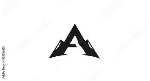 Abstract Mountain Letter A Logo Design.