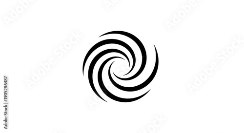 Abstract Swirling Black Lines Forming a Vortex Shape.