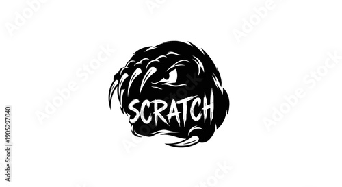 Aggressive Claw Scratch Mark with Text.