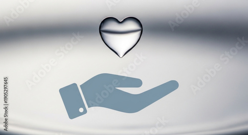 Hand Holding Heart Symbolizing Love and Care on White Background