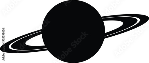 Saturn planet with rings viewed from space in a graphic illustration format