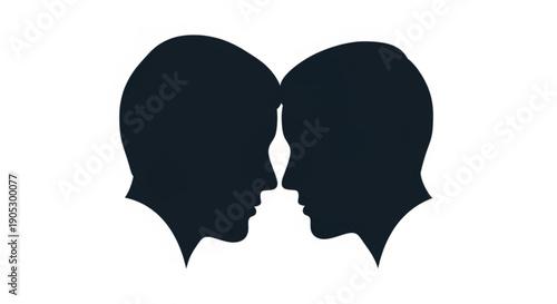 Two silhouetted faces facing each other in a tender moment illustrating human connection and intimacy