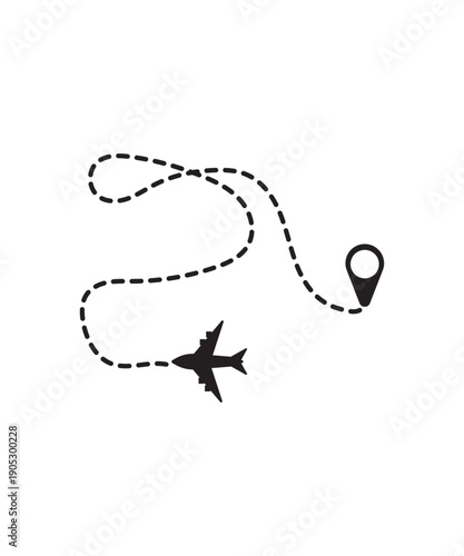 airplane route icon, vector best flat icon.