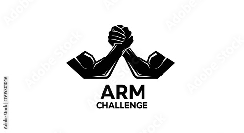 Arm Wrestling Challenge Logo Design.