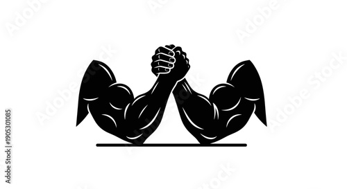 Arm Wrestling Competition Between Two Muscular Arms 1.
