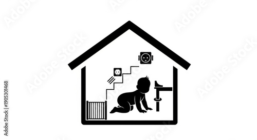 A dog sitting inside a house with a robotic arm and a gear