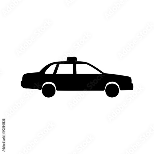 Classic taxi cab silhouette icon for transportation needs Vector