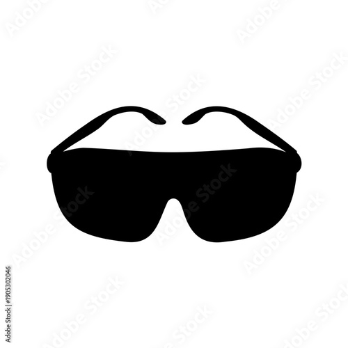 Black silhouette of classic summer sunglasses eyewear. Vector