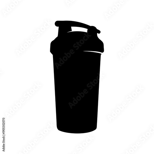 Protein shaker bottle silhouette for fitness nutrition Vector