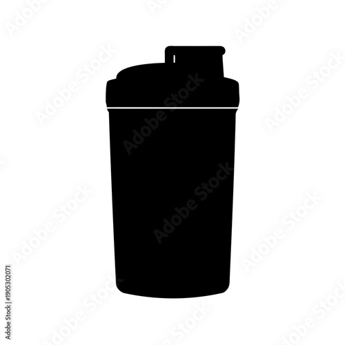 Protein shaker bottle silhouette on isolated background Vector