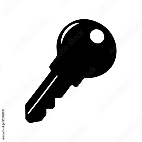 Black key icon silhouette for security access symbol Vector