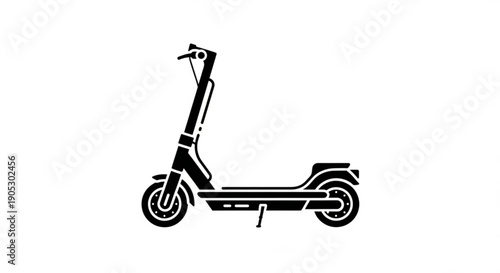 Electric scooter illustration viewed from the side on a white background