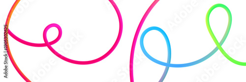 Rainbow Gradient Wave Lines Abstract Vector Pattern, Colorful Flow Ribbon Shapes Background.