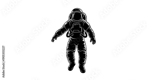 Astronaut in a detailed spacesuit floating in space 2.