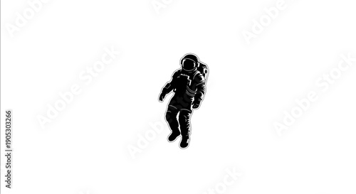 Astronaut in a spacesuit floating in the void.