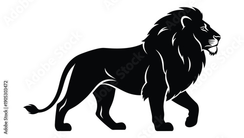 Majestic lion silhouette showcasing the power and grace of the king of the jungle Vector