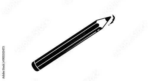 Black and white illustration of a sharpened pencil drawing.