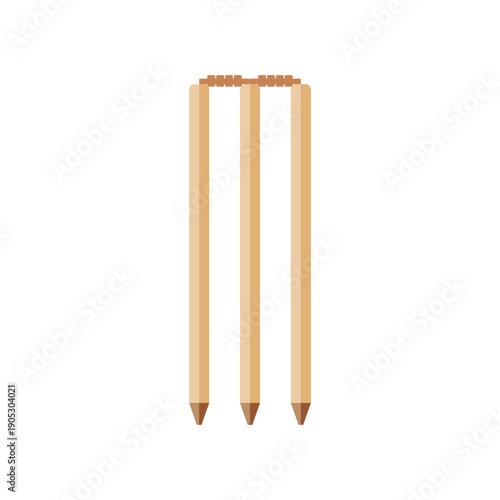 Cricket stump flat vector design isolated on white background