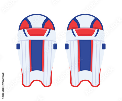 Cricket pads flat vector illustration isolated on white background