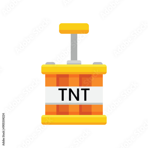 Obraz na plátně Tnt dynamite flat vector illustration isolated on white background