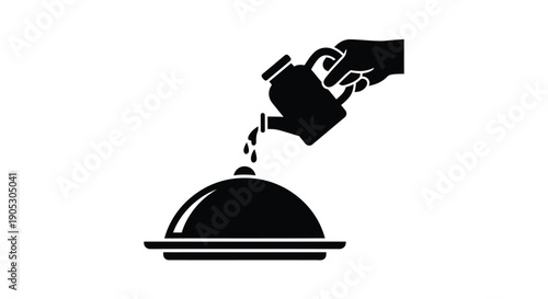 Money pouring from a pitcher onto a serving dish with copy space