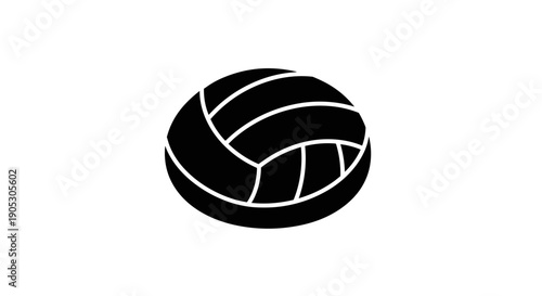 Black and White Volleyball Silhouette Icon Graphic 1.