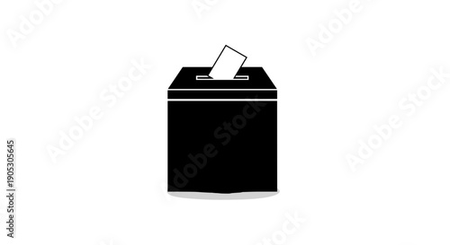 Black Ballot Box With Slot For Voting.