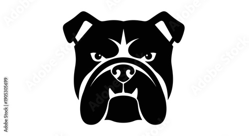 Black Bulldog Head Silhouette Graphic Design.