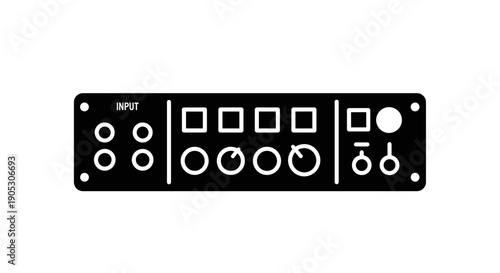 Audio equipment control panel.